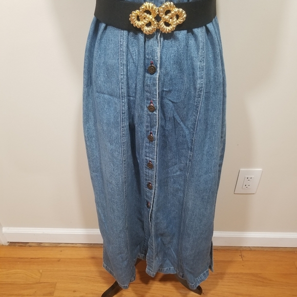 BLASSPORT Vintage Sleeveless Jeans Dress With Buttons on the Front Size L. - Picture 3 of 15